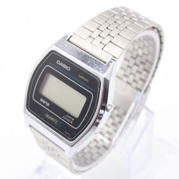 Casio Lithium b612 Digital Watch Mens Silver Tone Stainless Steel Retro 1988 - Picture 1 of 8